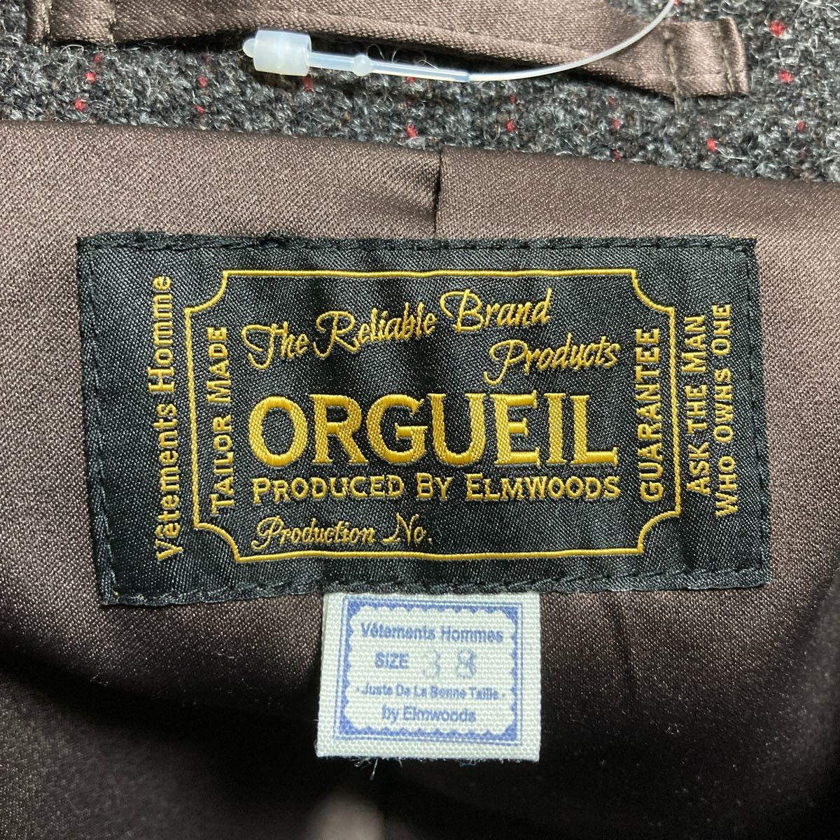 【美品】ORGUEIL Homespun Jacket オルゲイユ ホームスパンジャケット テーラードジャケット サイズ38 OR-4025B_画像3