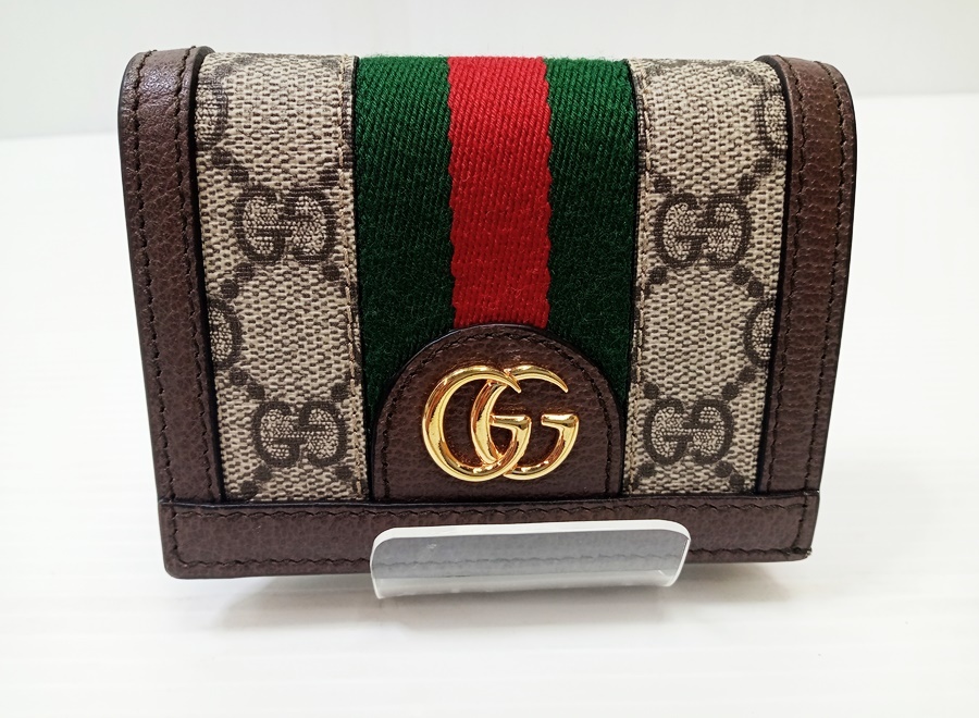 下松)【極美品】GUCCI グッチ 523155 GGスプリーム オフディア コンパクトウォレット 二つ折り財布 ◆N2401003 MA04B_画像2