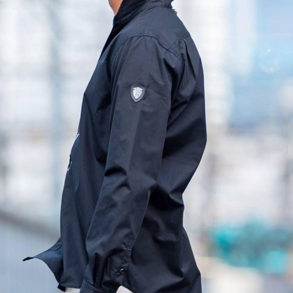 ヴィオラ 襟ワイヤー入り長袖シャツ XLサイズ ブラック スリムフィット VIOLA T31301 _画像7