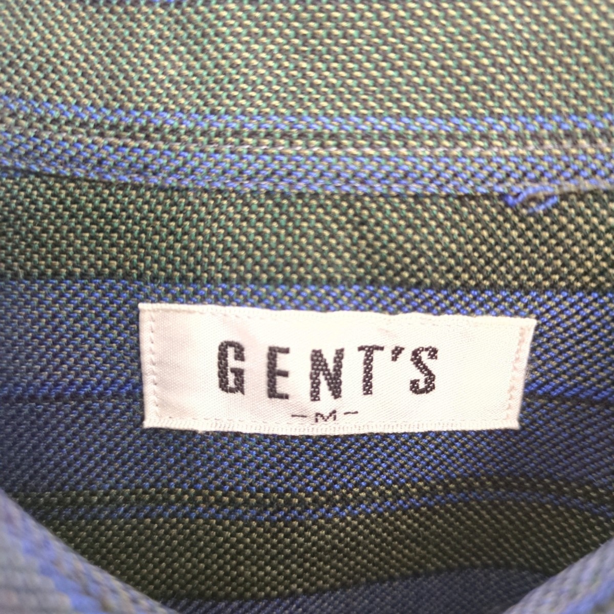 M GENT'S ストライプ ボタンダウンシャツ ネイビー×グリーン 長袖 リユース ultramto sh0513_画像4