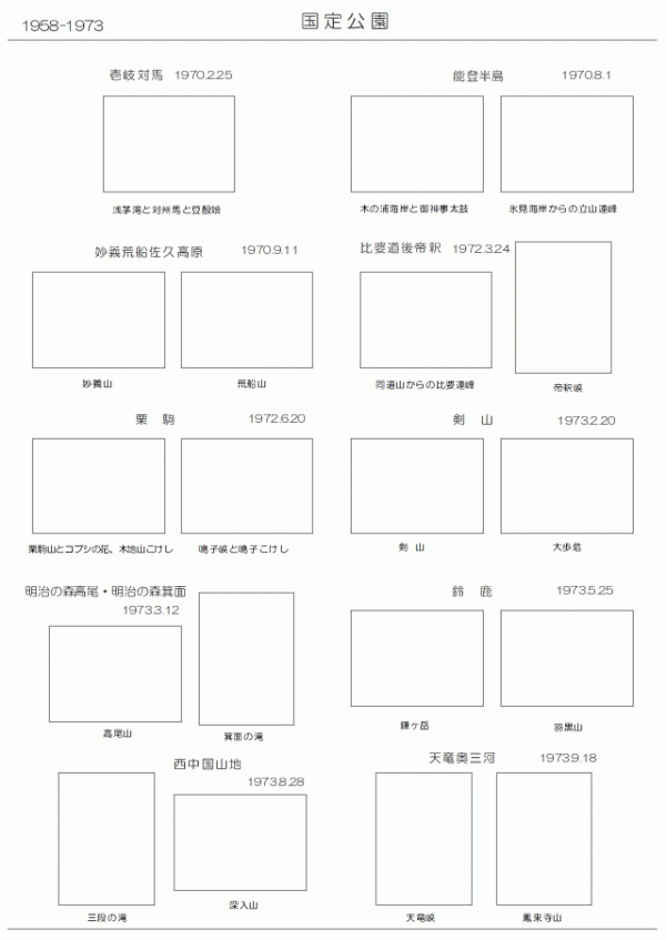 P3 使用済切手整理用 リーフ（台紙）「国定公園 1958-73」 ３Ｐの画像6