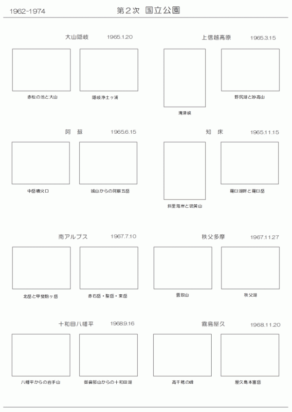 P2 使用済切手整理用 リーフ（台紙）「第２次国立公園 1962-74」 ３Ｐの画像5