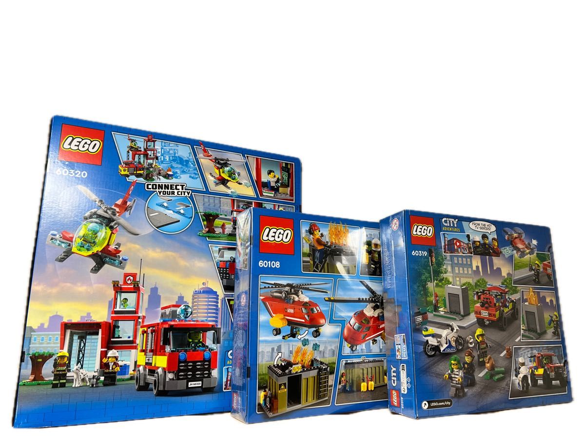 レゴLEGO シティ 消防署 60320 & 60108 & 60319 3点セット　おもちゃ ブロック 消防　Lego city