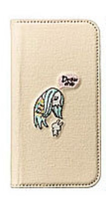 iDress iPhone 12/12Pro対応手帳型ケース ワンポイント 刺繍 アマビエ　kusukusu CAT FLIP 抗菌手帳型ケース i34BKS_画像4