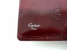 ■美品■ Cartier カルティエ ハッピーバースデー レザー 三つ折り 財布 ウォレット 小銭入れ レディース ボルドー系_画像6