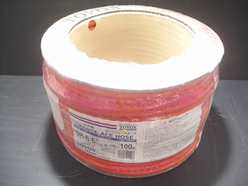 特価品★TOYOX トヨックス オレンジエースホース 100M(サイズ/6.5mm×10mm) (OA-6)日本製 (エア用)ORANGE-ACE HOSE