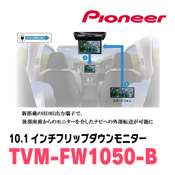 ハイエース(H16/8～現在)専用セット　PIONEER / TVM-FW1050-B＋KK-Y105FDL-B　10.1インチ・フリップダウンモニター_画像7