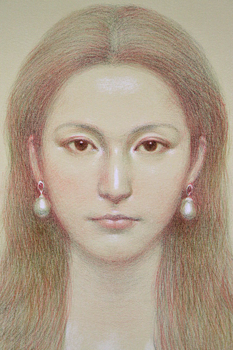 ■中山忠彦 【真珠の耳飾り】 手彩色 リトグラフ 直筆サイン エディション有り_画像3