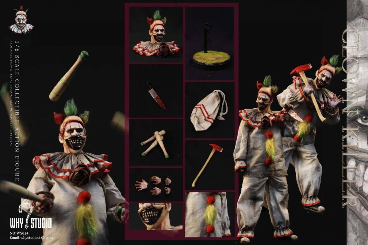 WHY STUDIO 1/6 ホラー クラウン 未開封新品 WS014 horror clown 検) ホットトイズ アメリカン ホラー ストーリー ジョーカー_画像8