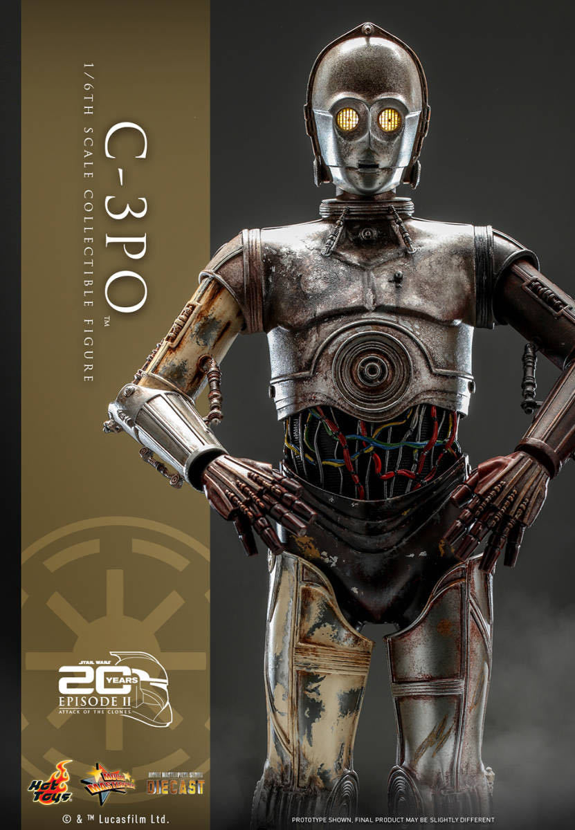 ホットトイズ 1/6 スター・ウォーズ エピソード2 クローンの攻撃 C-3PO ダイキャスト製 未開封新品 MMS650D46 Star wars HOTTOYSの画像1