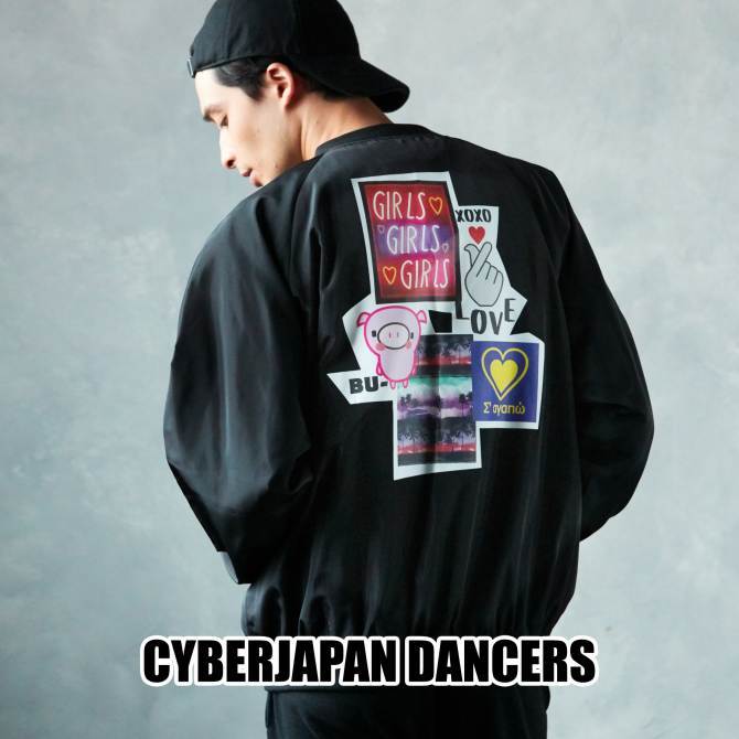 新品タグ付き Lサイズ DRESSCAMP CYBERJAPAN DANCERS コラボレーションモデル ドレスキャンプ コラージュデザイン ボンバージャケット_画像1