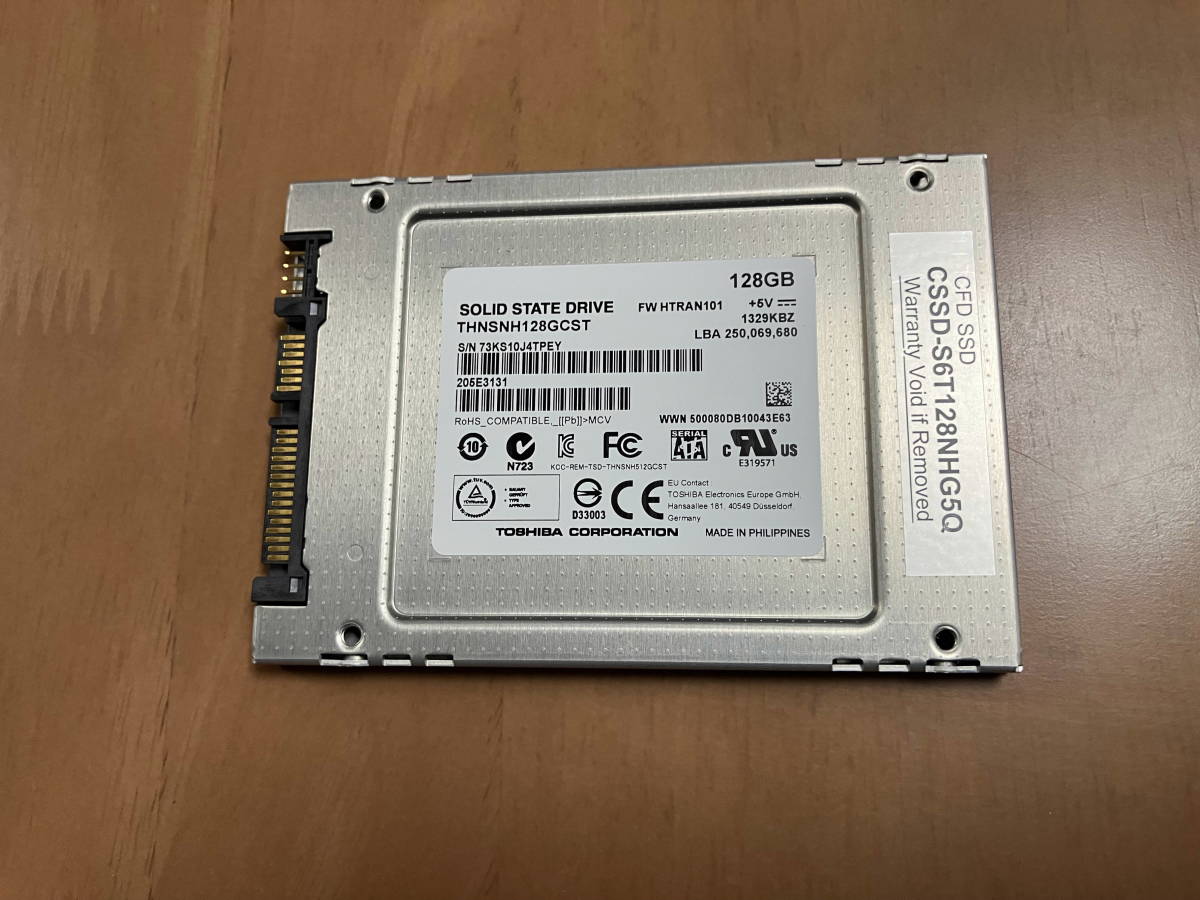 CFD TOSHIBA製SSD HG5d採用 CSSD-S6T128NHG5Q 128GB 2.5インチ 内蔵SSD_画像2