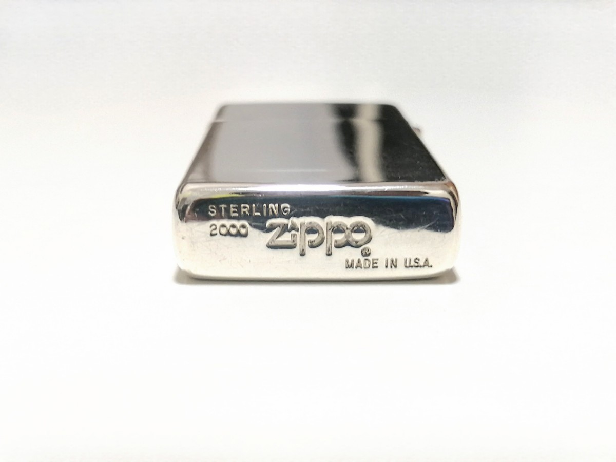 美品 ZIPPO ジッポー スターリングシルバー スリム #1500 STERLING 純銀製 ハイポリッシュ 2000年製_画像3