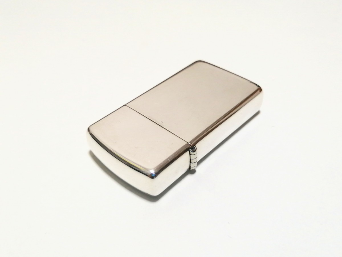 美品 ZIPPO ジッポー スターリングシルバー スリム #1500 STERLING 純銀製 ハイポリッシュ 2000年製_画像2
