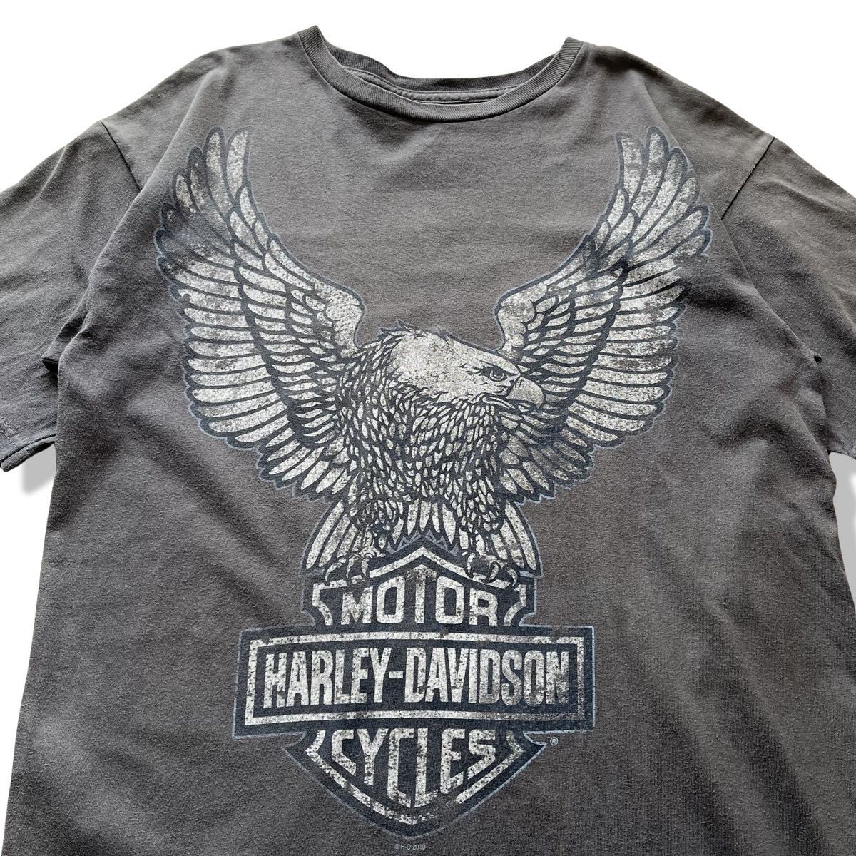 00s】ハーレーダビッドソン ビッグイーグルロゴ 半袖Tシャツ グレー M