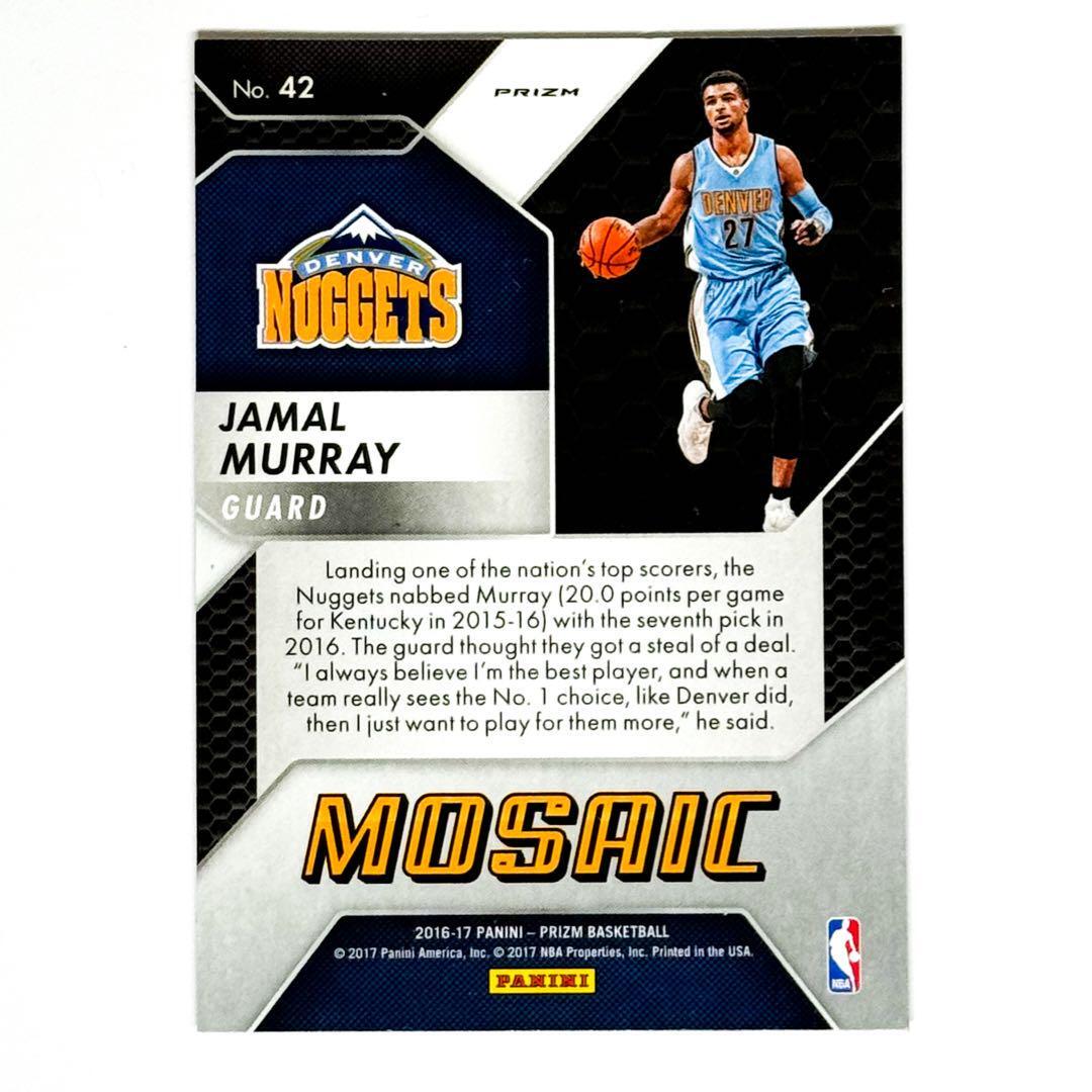 送料無料 レアルーキーシルバー ジャマール・マレー ルーキーカード JAMAL MURRAY RC MOSAIC PRIZM - RED - NBA DENVER NUGGETS 大谷の画像2