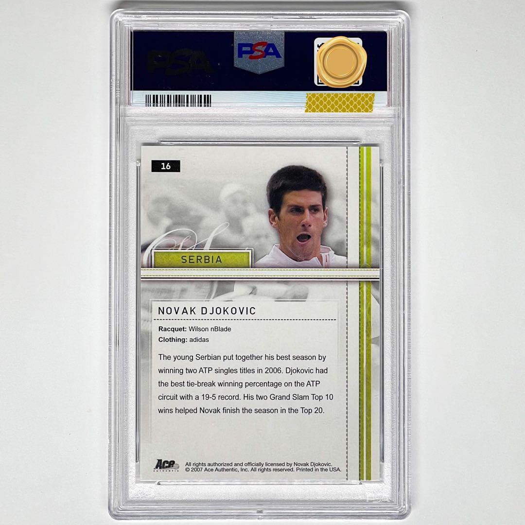 送料無料　2007 レア　PSA10　ノバク・ジョコビッチ　ルーキーカード　NOVAK DJOKOVIC RC　ACE AUTHENTIC #16 STRAIGHT SETS ROOKIE　大谷_画像2