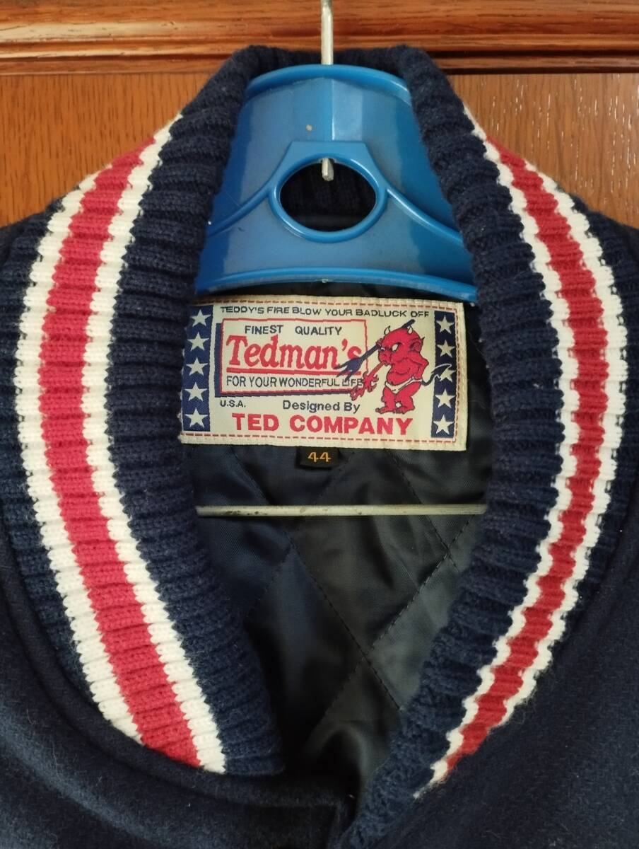 テッドマン スタジアムジャケット　TEDMAN　TED COMPANY　サイズ４４　TDJ-5000　ネイビー　レザースリーブ　中古品_画像2