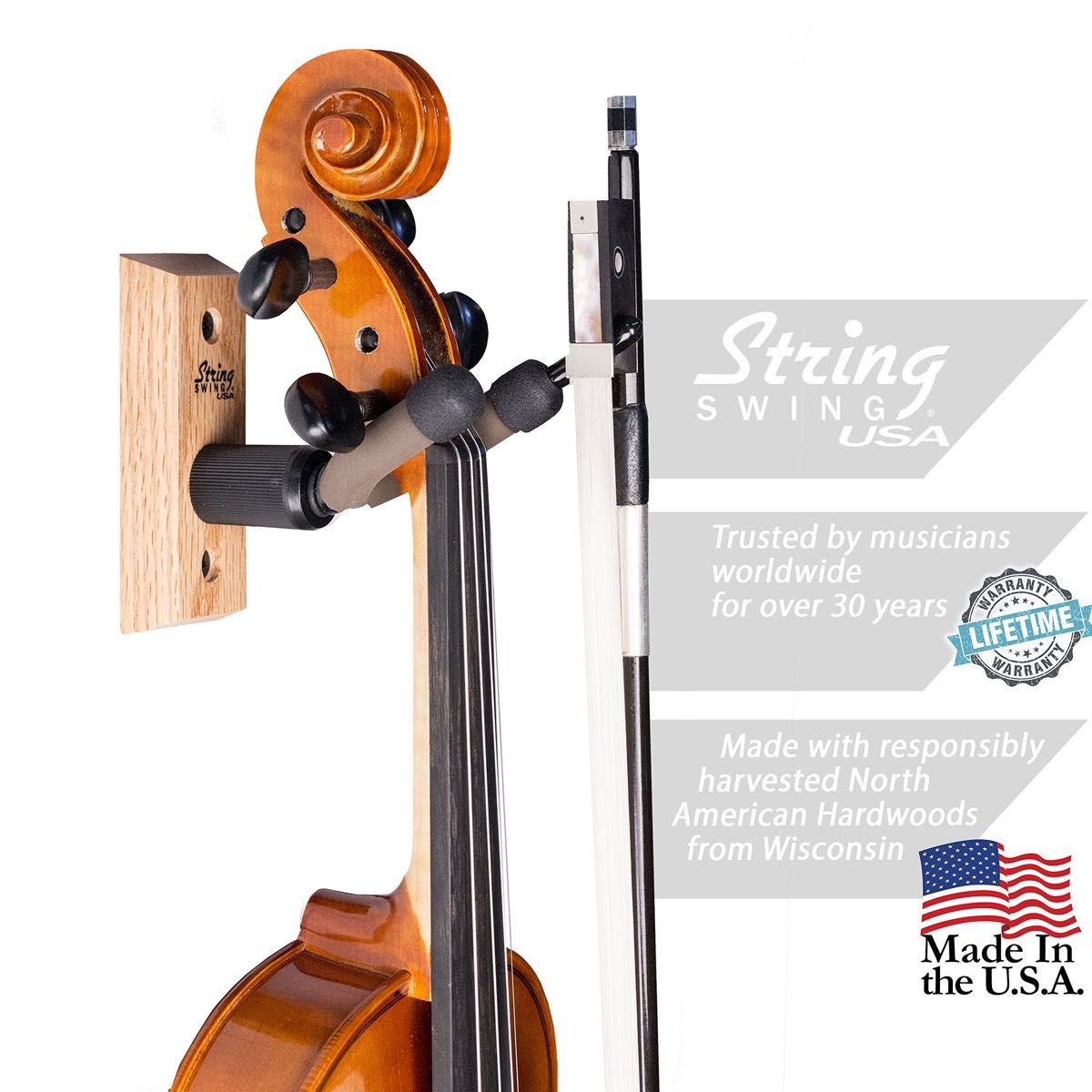 ☆新品未開封String Swing CC01V-O バイオリンハンガー バイオリンホルダー 防滑 自宅 スタジオ用 釘付き