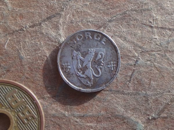 ノルウェー　1Ore　鉄貨　1941年　KM#387　(16.2mm, 1.7g)_画像2