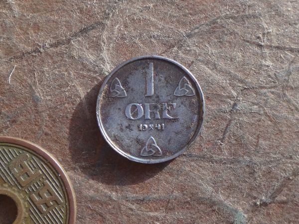 ノルウェー　1Ore　鉄貨　1941年　KM#387　(16.2mm, 1.7g)_画像1