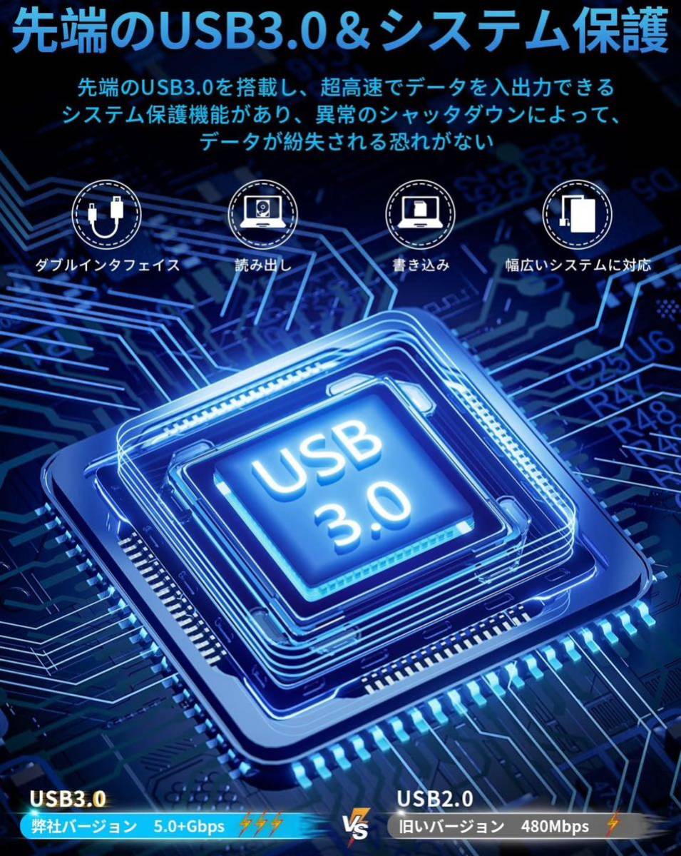DAILYLIVE ブラック 外付けDVD/CDドライブ USB3.0&Type-C両用 内蔵ケーブル Window/Linux/Mac OS対応 日本語取扱説明書_画像3