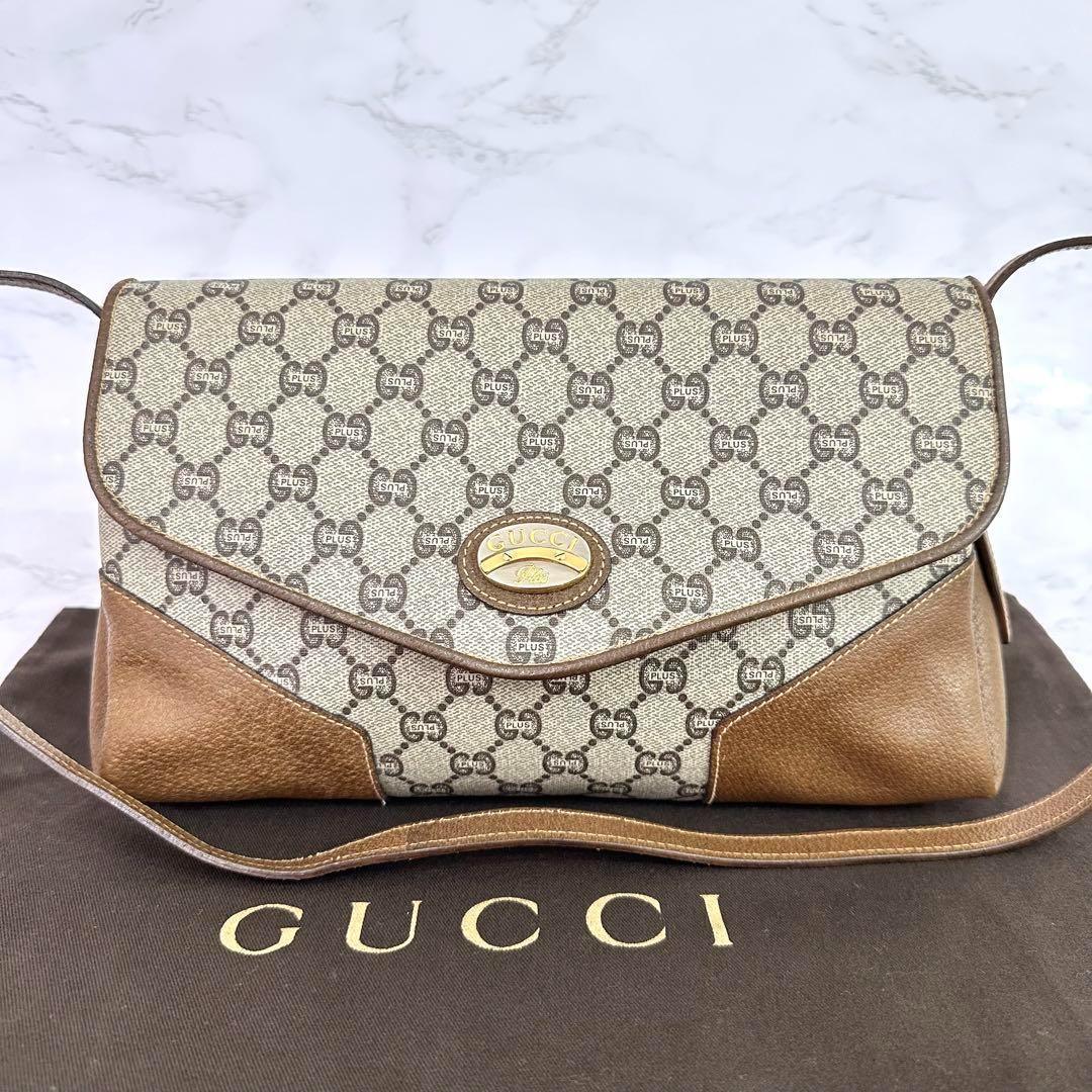 グッチ グッチプラス GUCCI ショルダーバッグ 肩掛け ブラウン 自00096