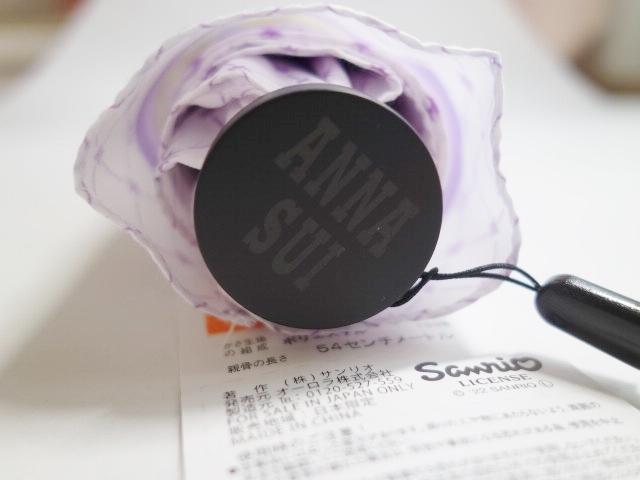 新品★アナスイ ANNA SUI ×シナモロール ★晴雨兼用折り畳み傘★パープル/紫★UV90%以上★サンリオ★54センチ_画像5