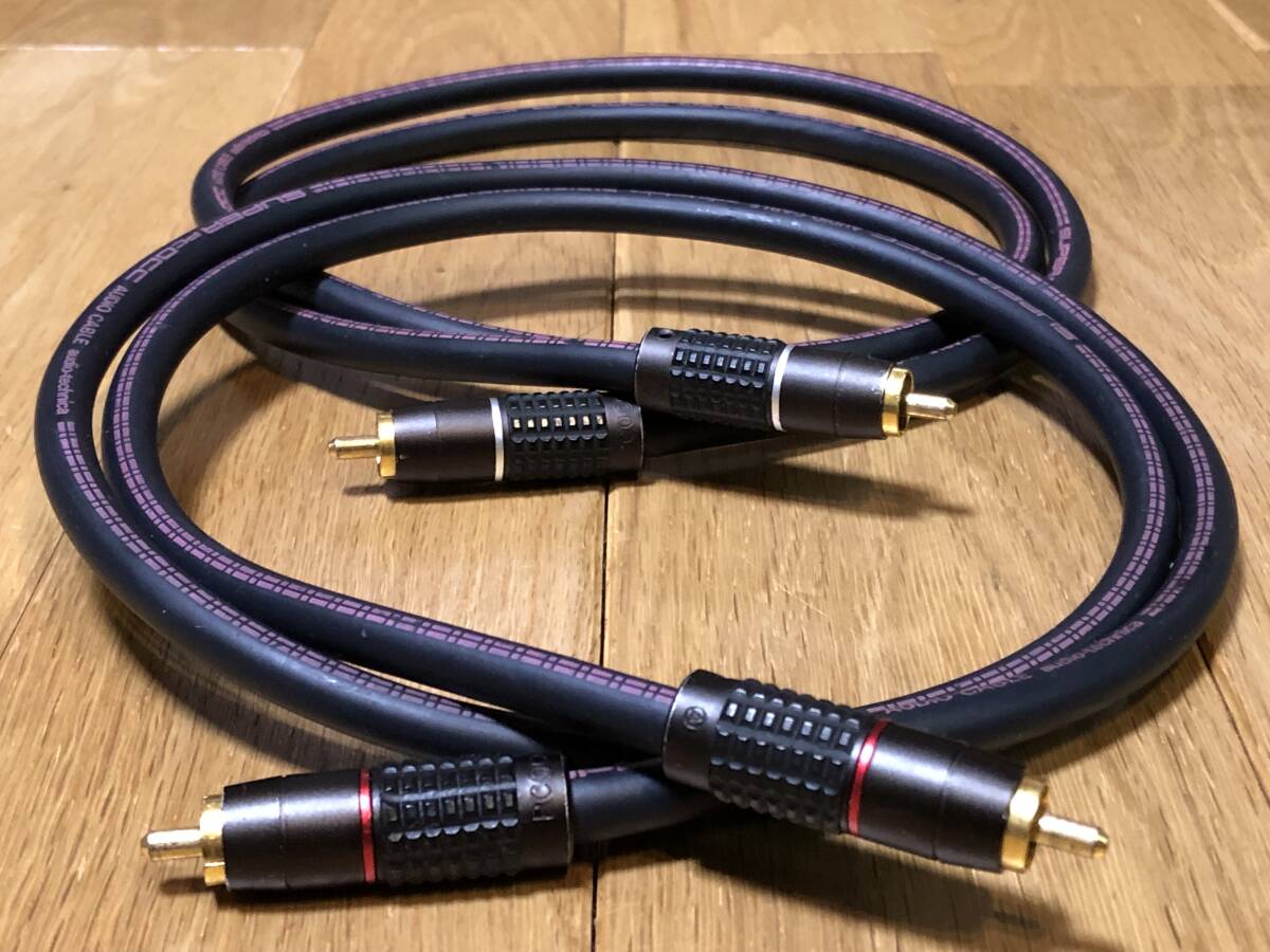 即決/送無 audio-technica オーディオテクニカ AT-6210 Super-PCOCC=アズキャスト工法 夢の単結晶導体=1,5mmφ/単線 プラグピンもPCOCC 1m_画像1