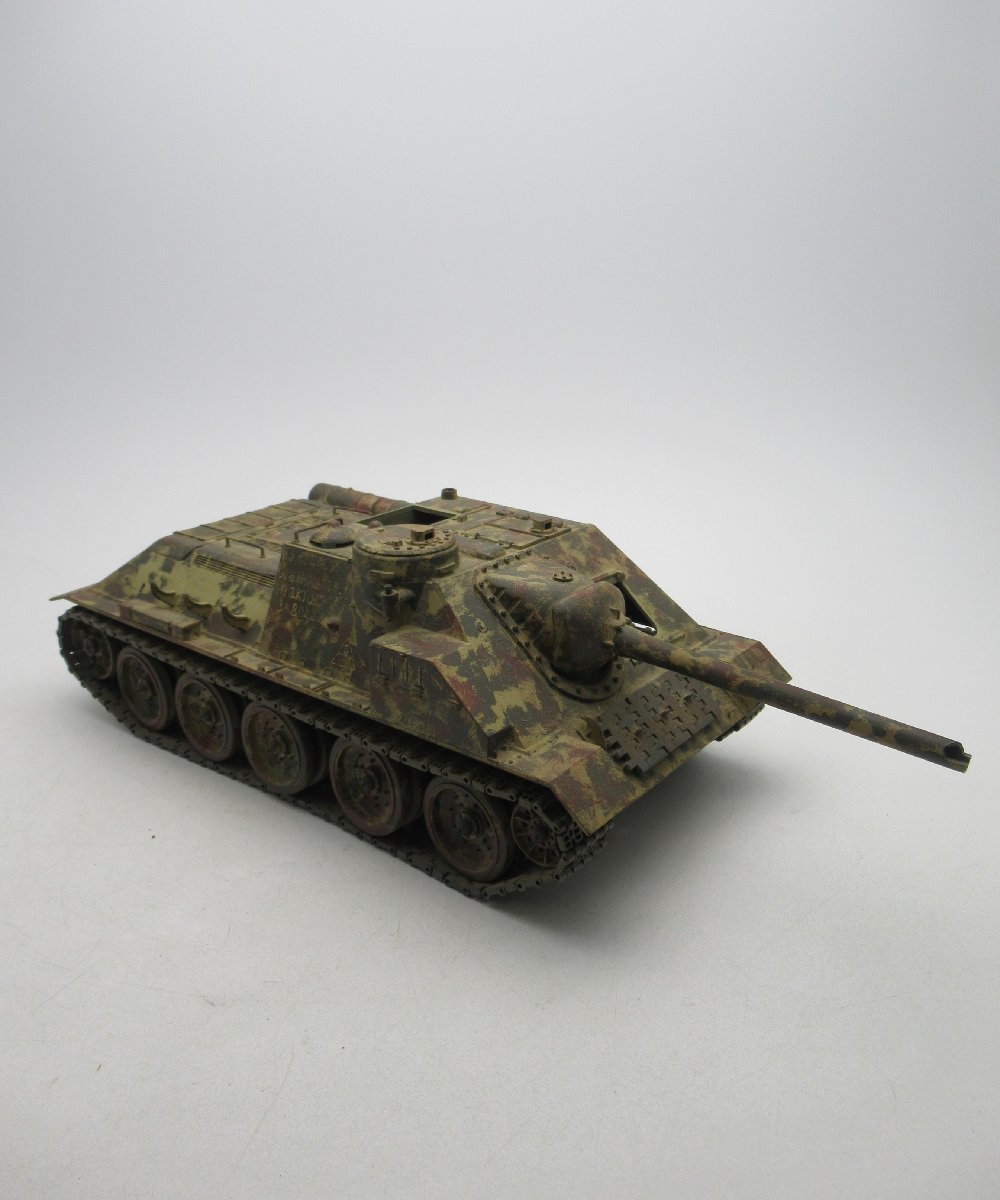 C490◆プラモデル 完成品 メーカ不明 戦車 軍用車両 ソビエト襲撃砲戦車 検：タミヤ TAMIYA SU-100の画像6