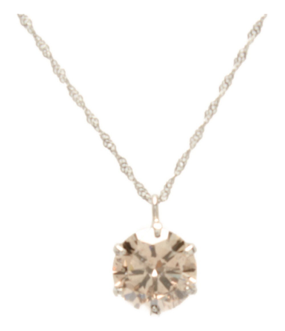 美品 ネックレス Pt999 Pt850 ブラウンダイヤ1.0ct レディース