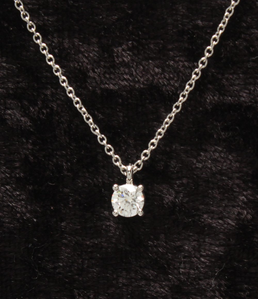 美品 ティファニー ネックレス Pt950 ダイヤ0.242ct ソリティア レディース TIFFANY＆Co. [0502]_画像1