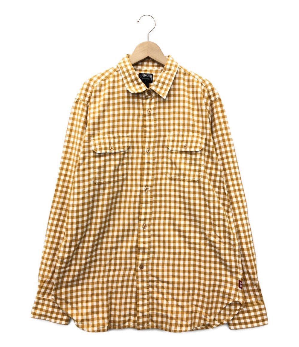 美品 ステューシー ギンガムチェックネルシャツ メンズ L L STUSSY