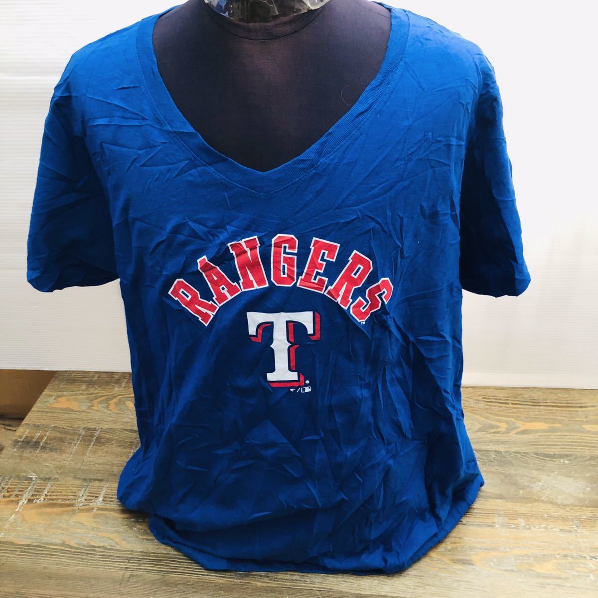 ビッグサイズ　Fanatics XL MLB テキサス　レンジャーズ　プリントTシャツ　ブルー