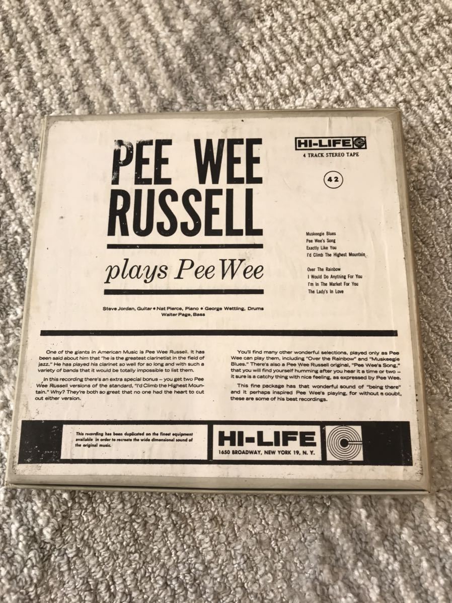 7号Jazz オープンリールテープ PEE WEE RUSSELL / plays Pee Wee _画像2