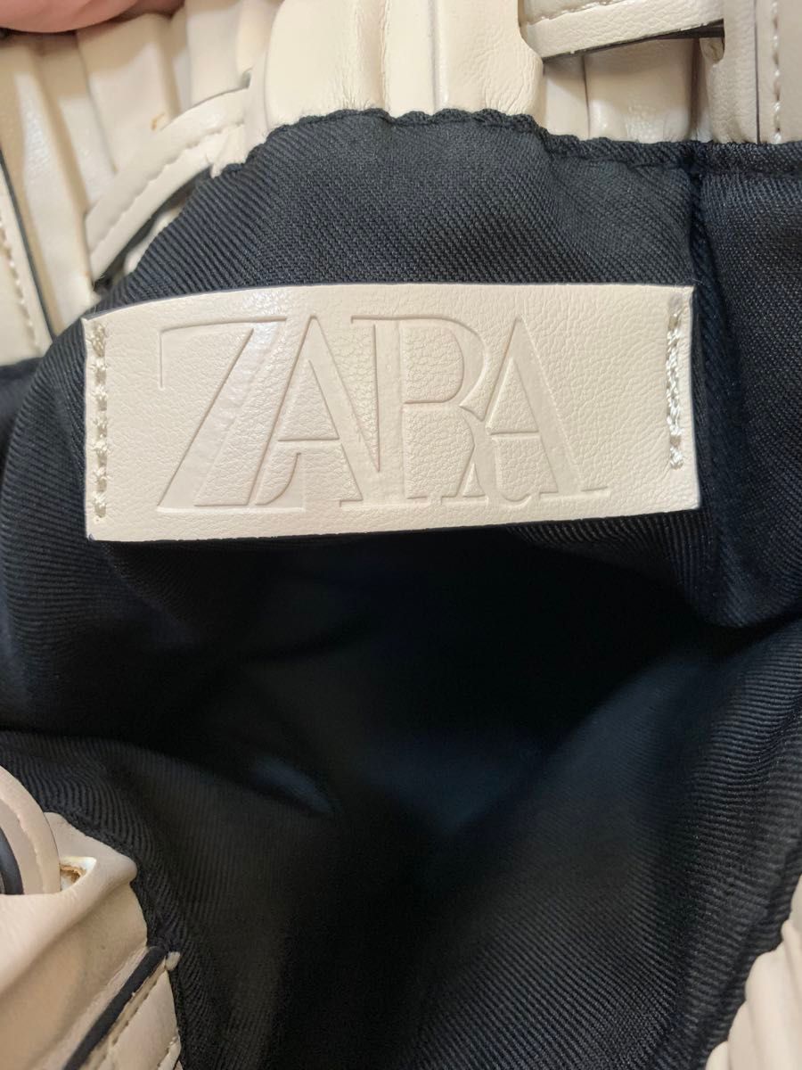 ZARA ザラ 2way ショルダー ハンドバケツバッグ プリーツ加工 美品
