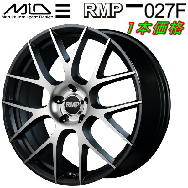 MID RMP 027F ホイール1本 セミグロスガンメタ/ポリッシュ 7.0J-17インチ 5穴/PCD112 インセット+52_画像1