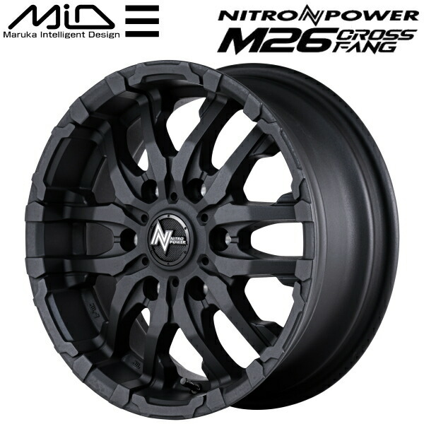 MID ナイトロパワー M26 CROSS FANG ホイール1本 ブラストブラック 6.5J-16インチ 6穴/PCD139.7 インセット+38_画像1