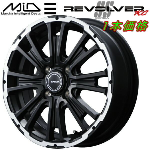 MID ガルシア SS REVOLVER KC ホイール1本 セミグロスブラック/リボルバーポリッシュ 4.5J-14インチ 4穴/PCD100 インセット+45_画像1