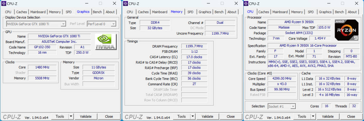 自作PC AMD3950x,GTX1080Ti,メモリ32G,Windows11 Pro_画像7