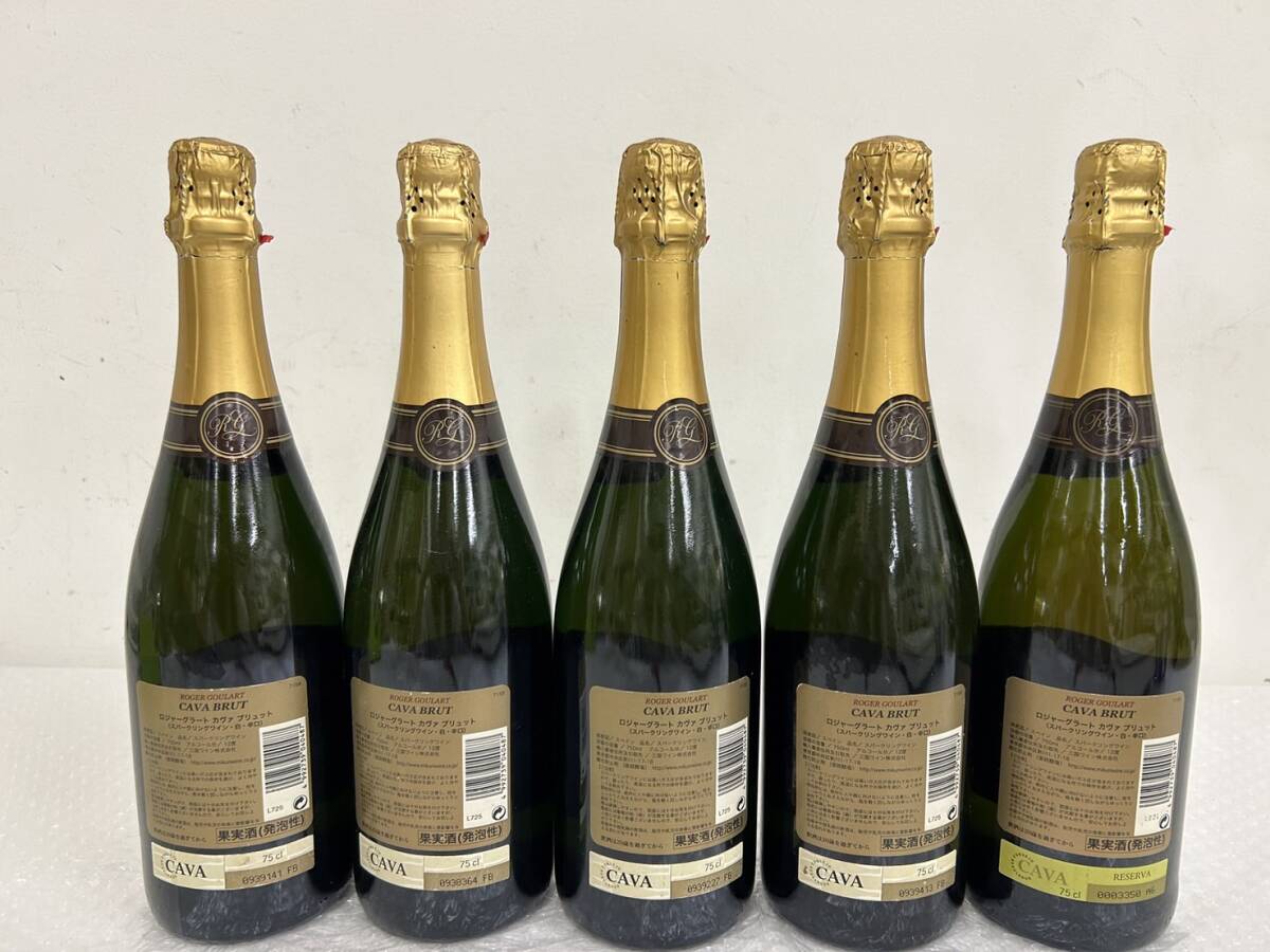 J033(8185)-602【同梱不可】お酒 果実酒 5本まとめ 約8.2kg ROGER GOULART CAVA BRUT 1882 750ml 12% ロジャー グラート カヴァ ブリュット_画像2