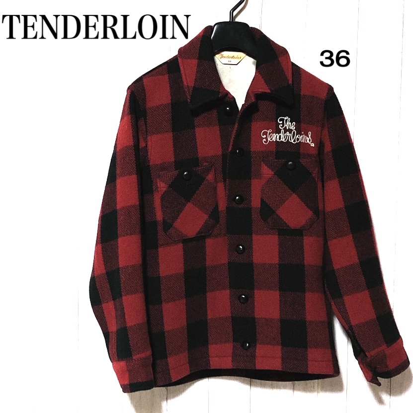 テンダーロイン バッファロー ジャケット XS/TENDERLOIN T-BUFFALO ウール 赤チェック_画像1