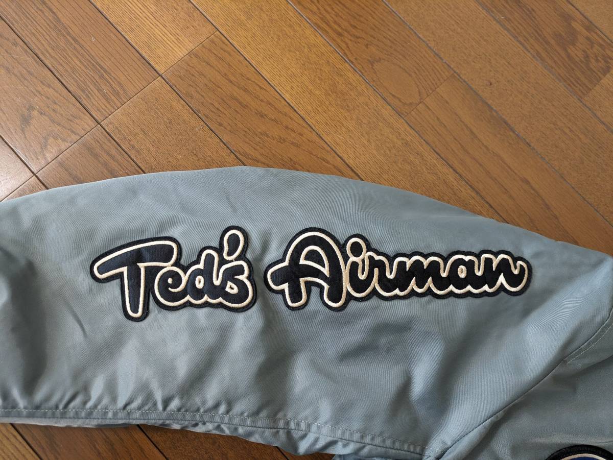 未使用品 タグ付き TEDMAN テッドマン U.S.AIR FORSE 英字刺繍パッチド MA-1 フライトジャケット 46 P/GRAY_画像6