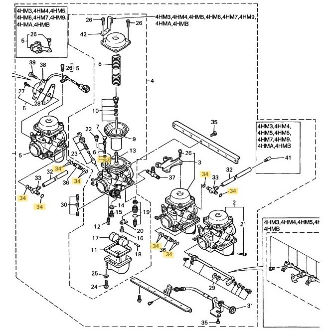 20個 XJR400 キャブレター ジョイント Oリング セット XJR400R 4HM XJ400 ミクニ リペア オーバーホール XJR1200 FJ1100 FJ1200 FZR400RR_画像6