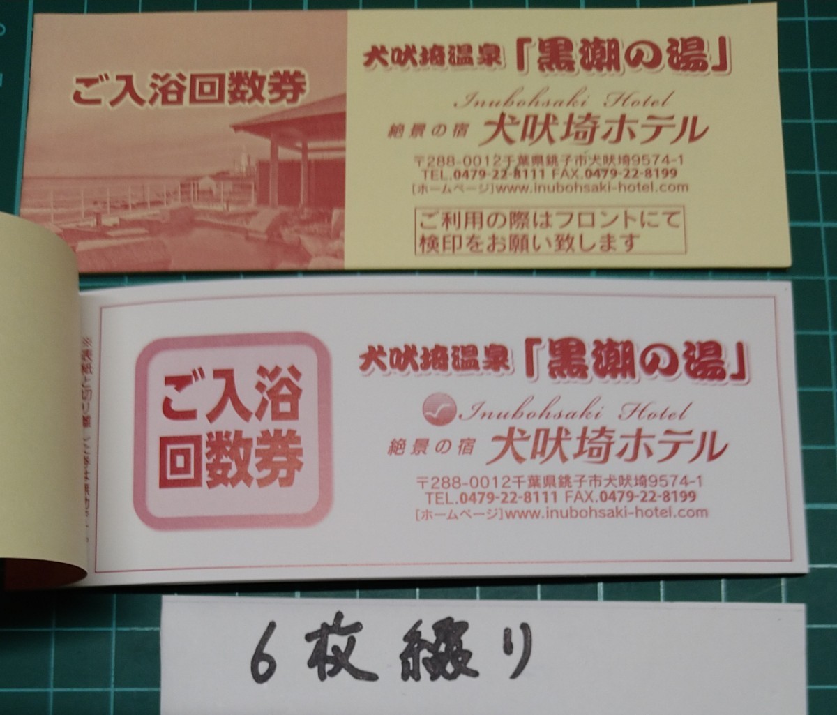 犬吠埼温泉「黒潮の湯」絶景の宿犬吠埼ホテル　ご入浴回数券６枚綴り１冊の価格　ミニレター発送　送料無料 日帰り温泉_画像3