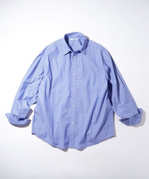 FREAK'S STORE フリークス 22SS リラックスフィットレギュラーカラーシャツ 上品な素材感が魅力 インナーとしても◎ BLUEB ストライプ M_画像7