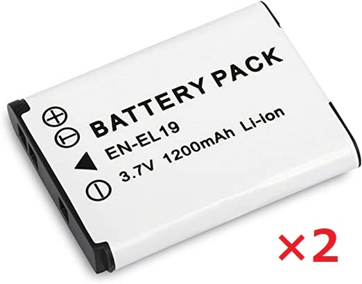 【送料無料】2個セット ニコン Nikon EN-EL19 バッテリー 1200mAh 充電池 電池 コンパクトデジカメ デジタルカメラ 互換品_画像1