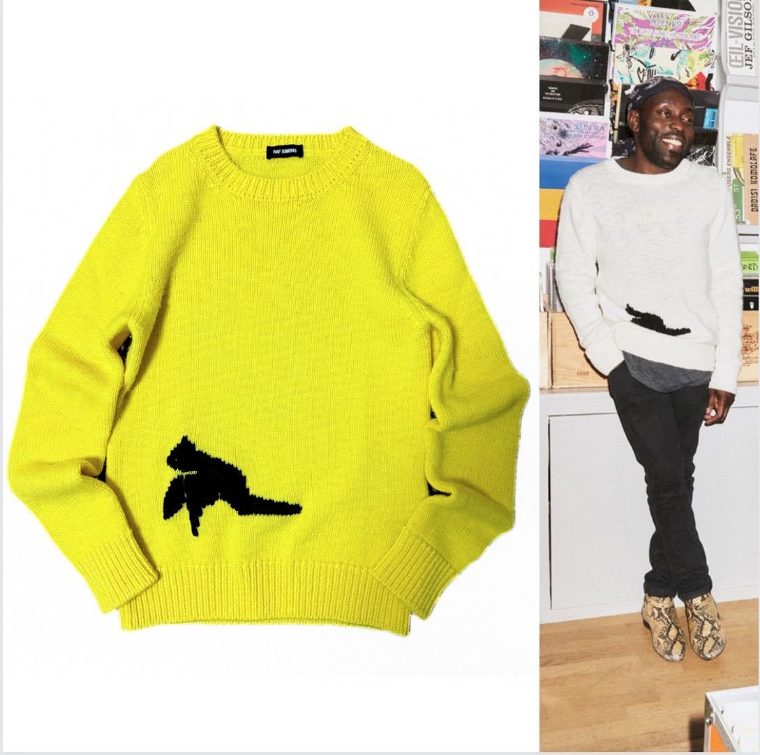 稀少 RAF SIMONS bird intersia wool sweater ラフシモンズ バード 芸能人着用 ニット スウェット パーカー ウール ジャケット コート_画像1