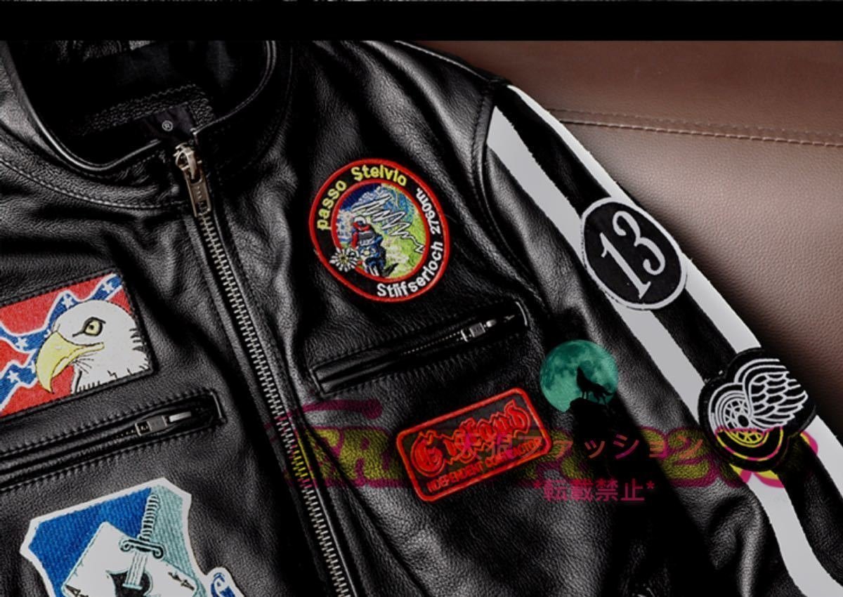 レザージャケット 本革 カウハイド 牛革 革ジャン バイクレザー メンズファッション ハーレー アメカジ シングルライダース S～4XL_画像6