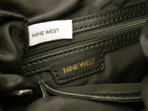 (56275)NINE WEST　ナインウエスト　レディース　トートバッグ　ショルダーバッグ　巾着　ブラック　保存袋付き　USED_画像10